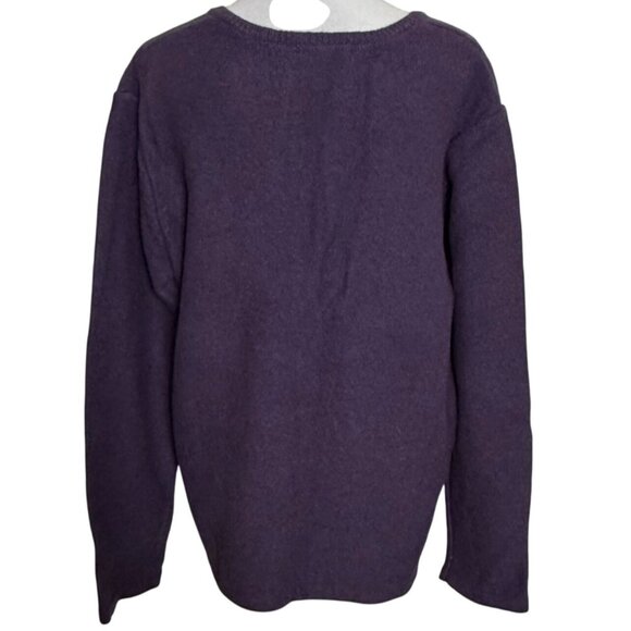 Serengeti Wool Embroidered Sweater Womens Size XL Winter Purple V-Neck VTG Warm - Picture 11 of 11